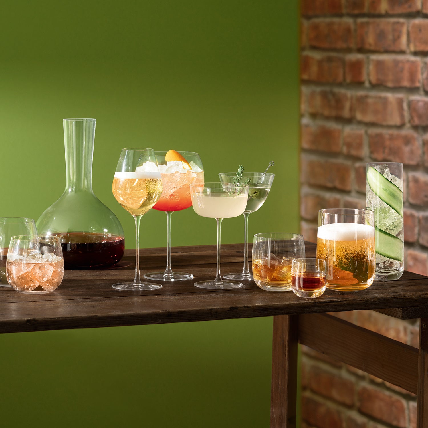 LSA International 4Pcs Set Borough Cocktail Saucer 240ML Clear