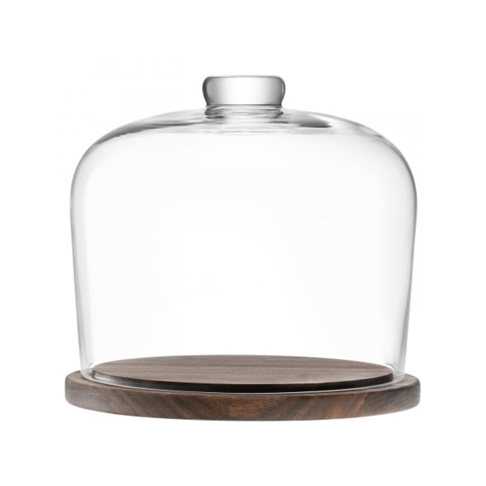 CITY DOME &amp; WALNUT BASE Ø22CM CLEAR