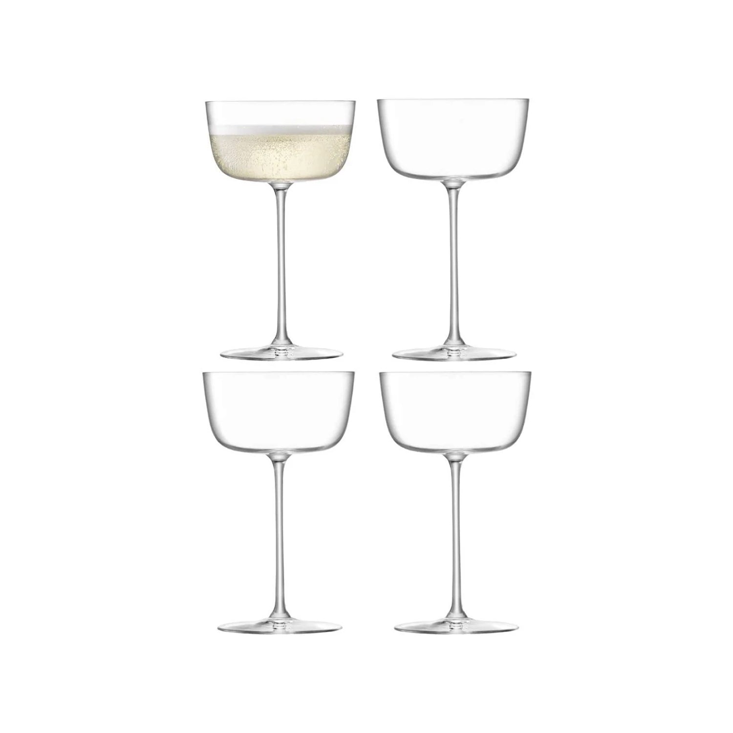 LSA International 4Pcs Set Borough Cocktail Saucer 240ML Clear