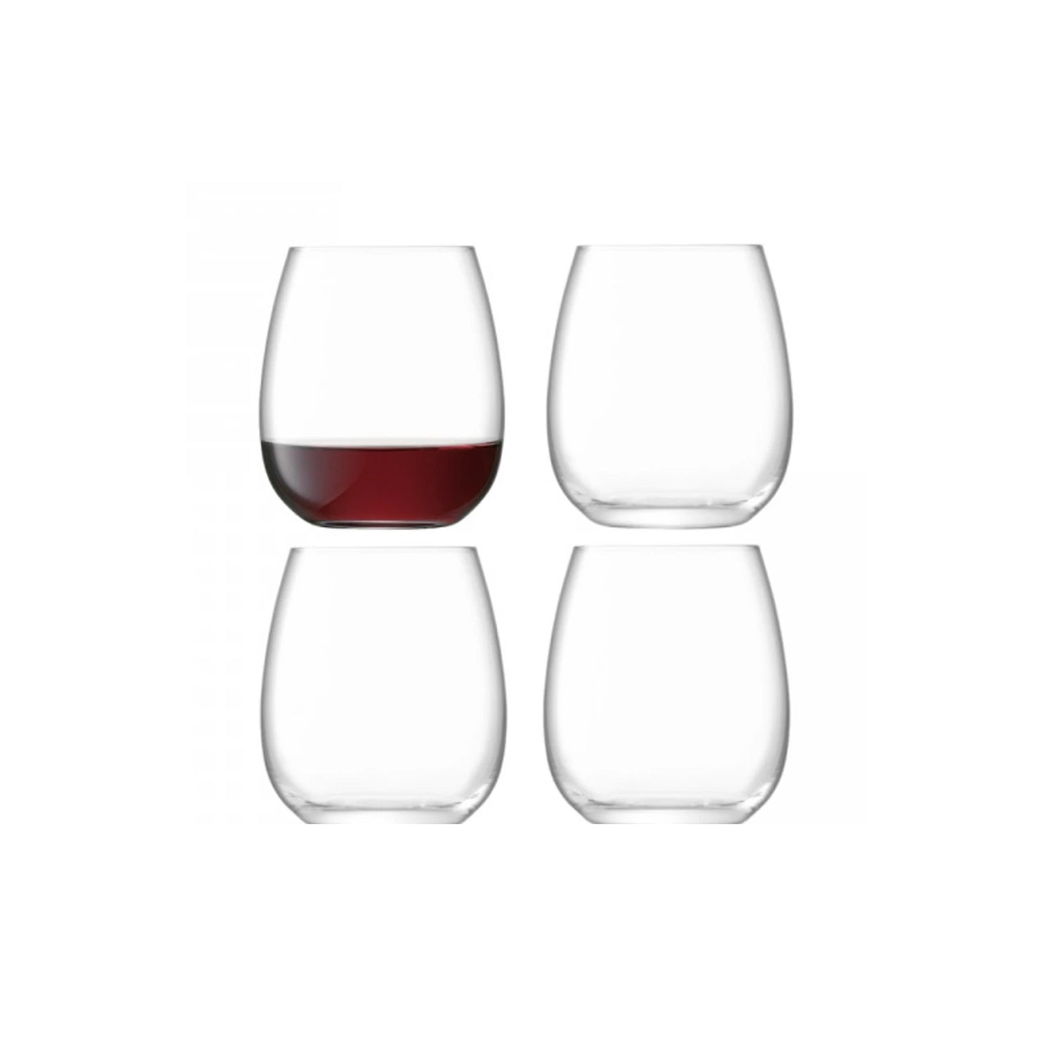 LSA International 4Pcs Set Borough Stemless Glass 45ML Clear