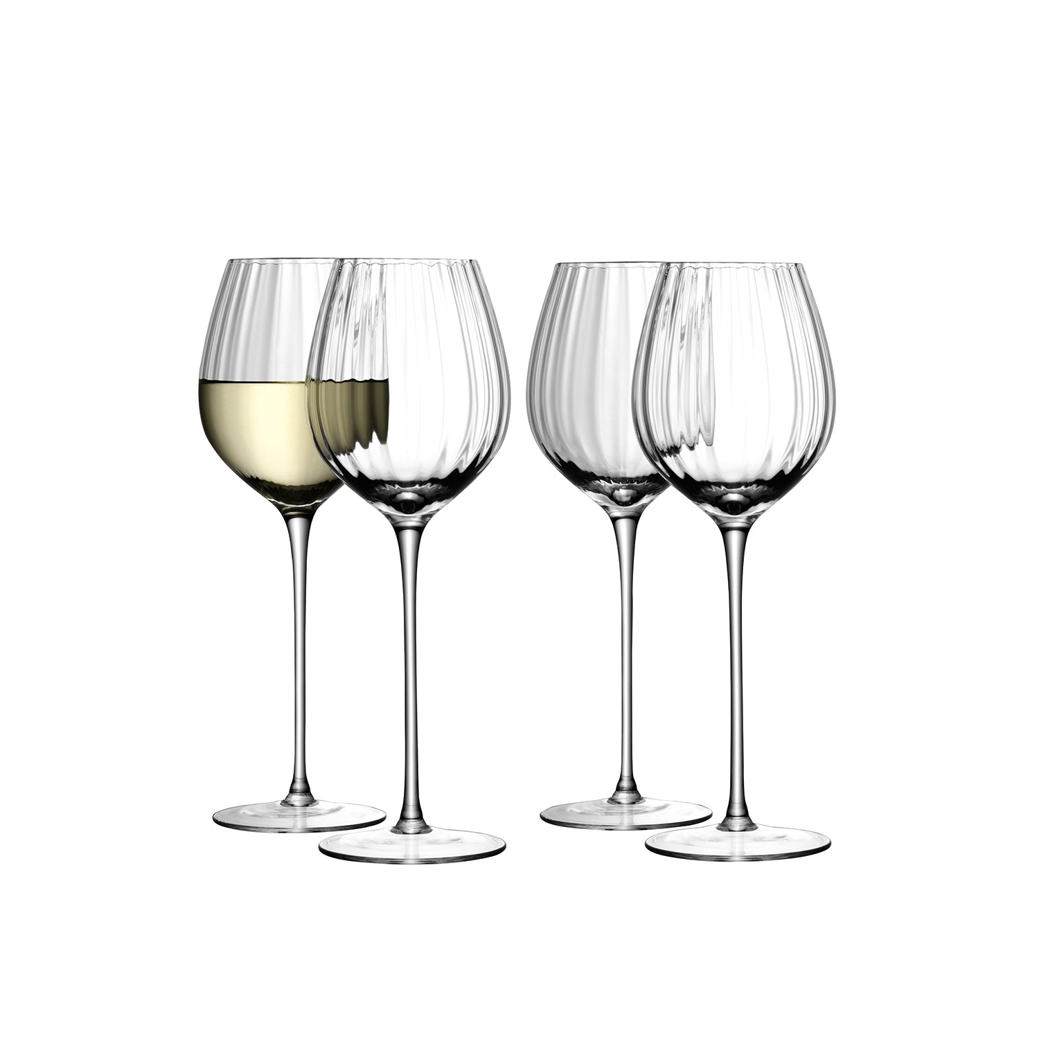 LSA International 4Pcs Set Aurelia White Wine Glass 430ML Clear Optic