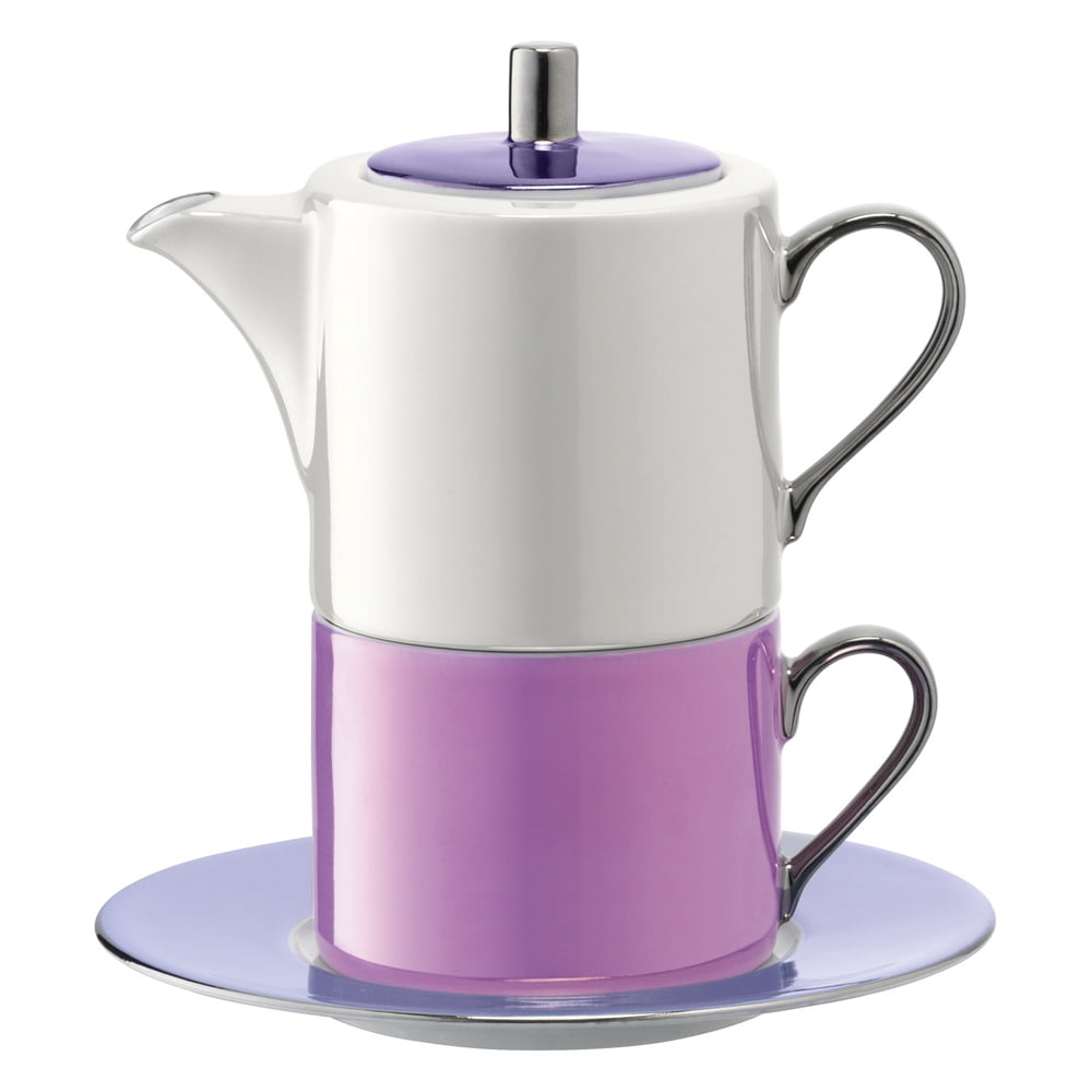 POLKA TEA FOR ONE &amp; SAUCER 0.34L/0.25L PASTEL ASSORTED