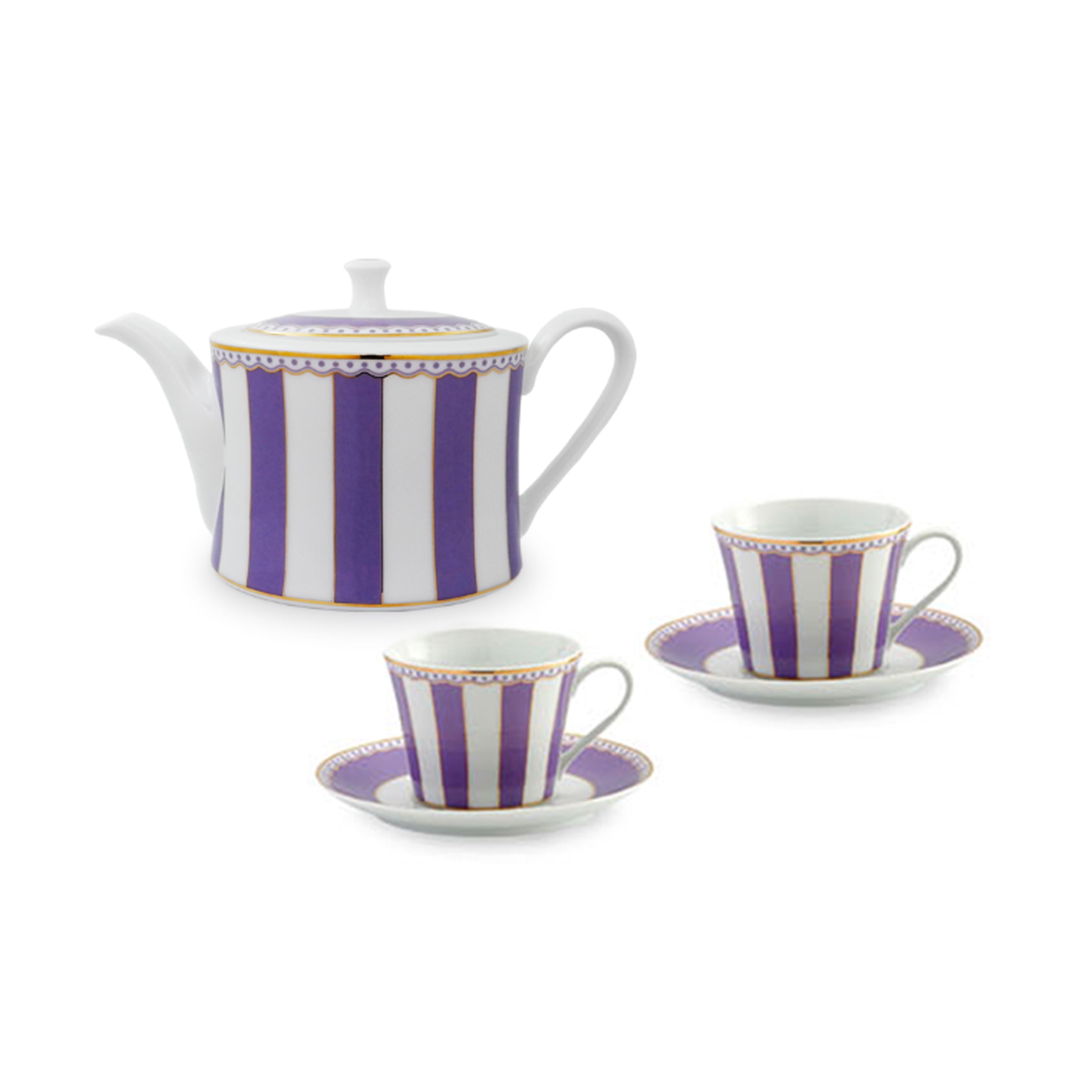 Noritake Carnivale Lavender 6Pcs Tea For Two Set With Gift Box