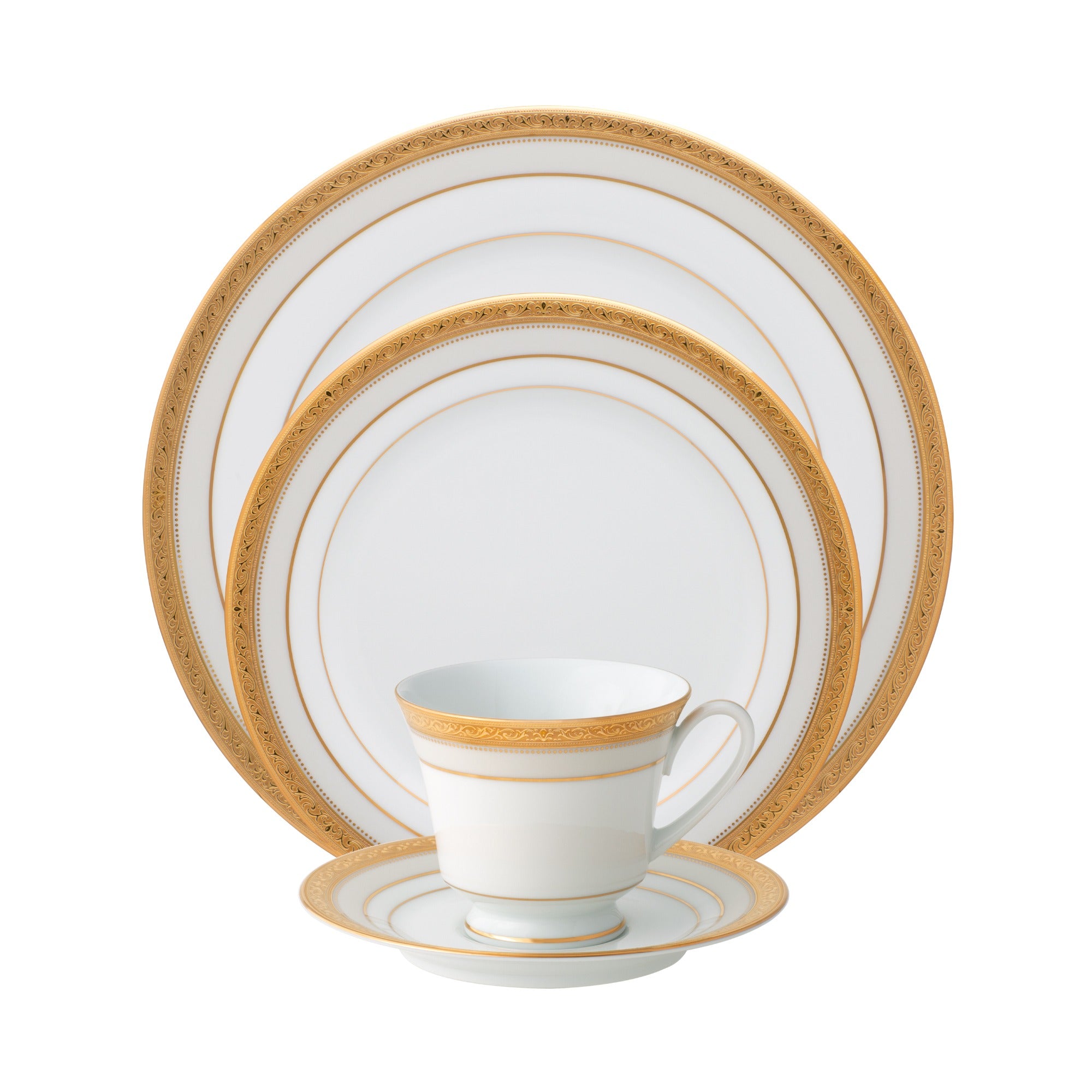 Noritake 47Pcs Dinner & Tea Set for 8 Person - Signature Mica Gold