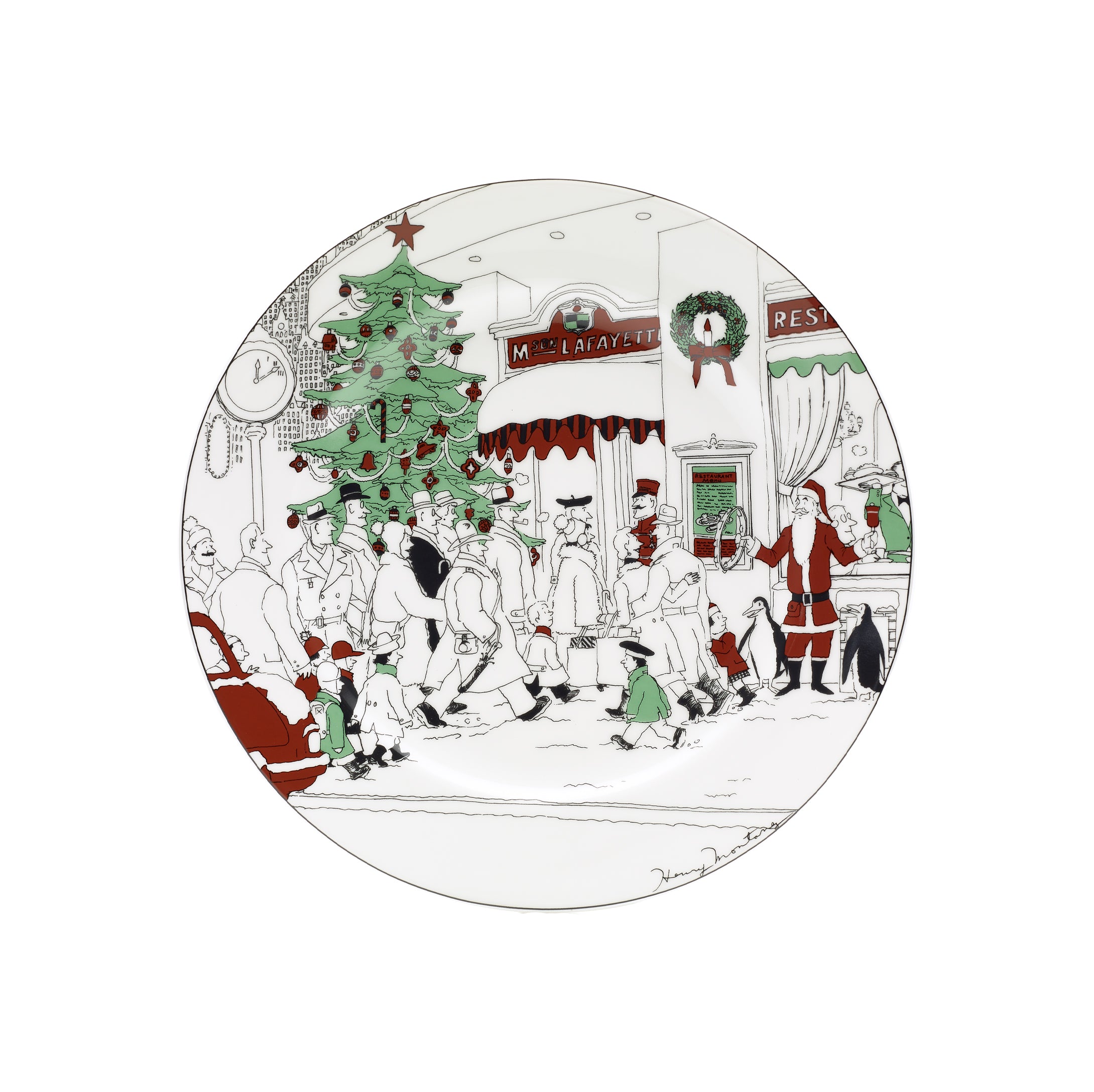 Noritake Holiday Round Platter-Le Restaurant X'Mas
