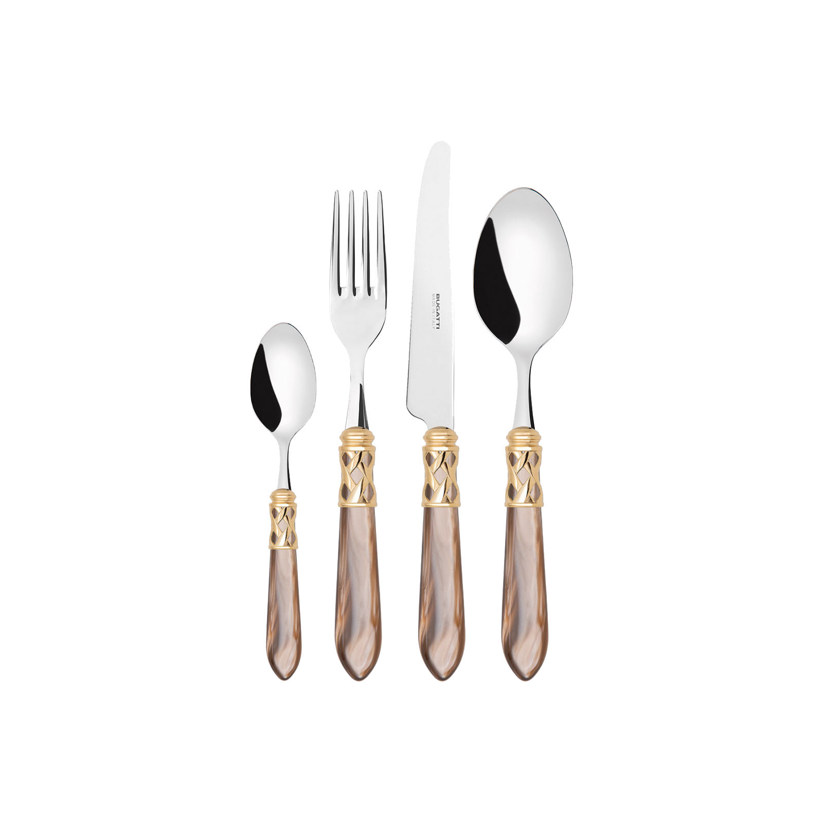 24PCS CUTLERY SET - 18/10 - GOLD ONYX HANDLE