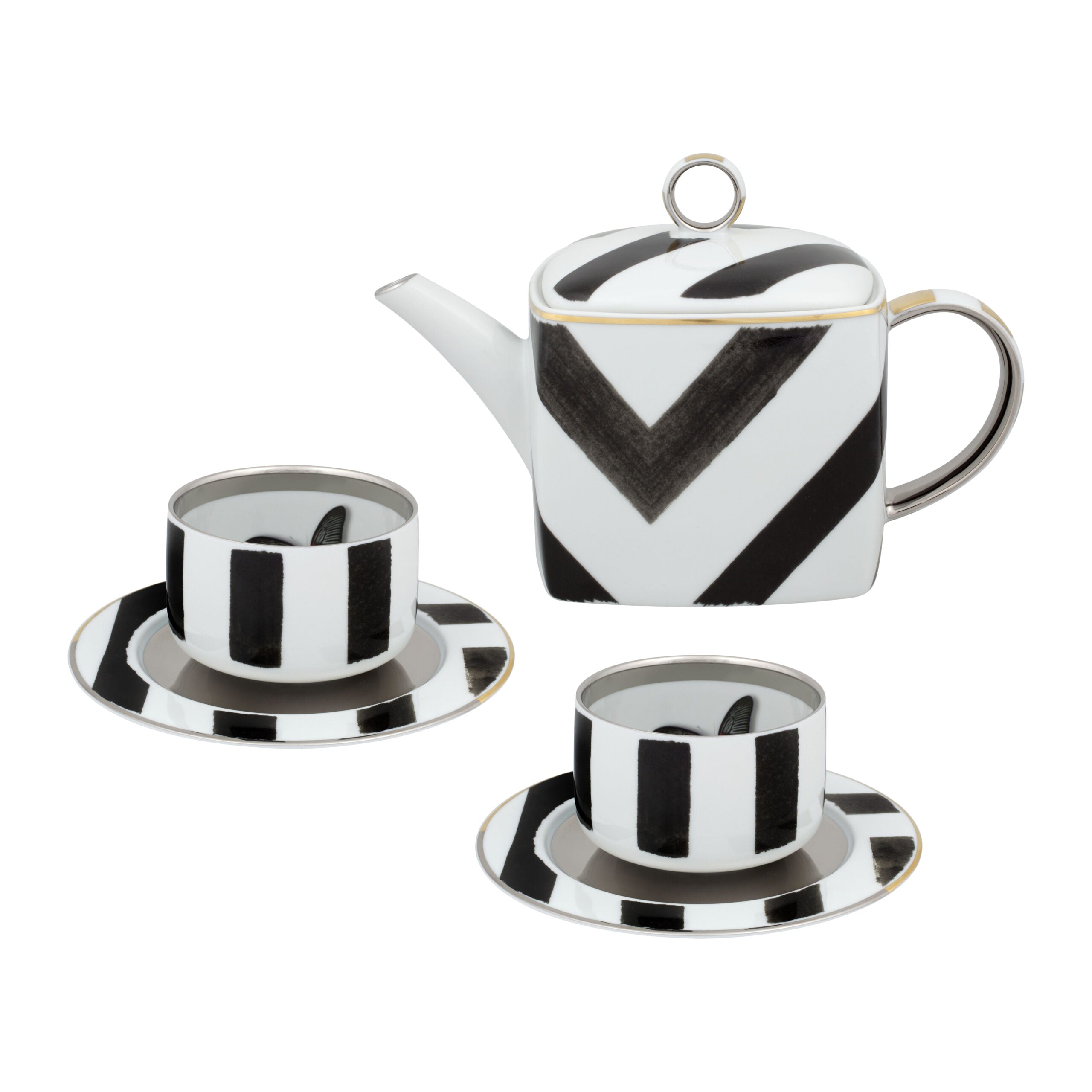 Vista Alegre 14Pcs Tea Set for 6 Person - Sol Y Sombra