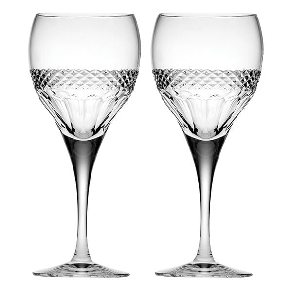 Royal Scot Crystal Diamonds - 2 Crystal Large Wine Glasses (Gift Boxed)