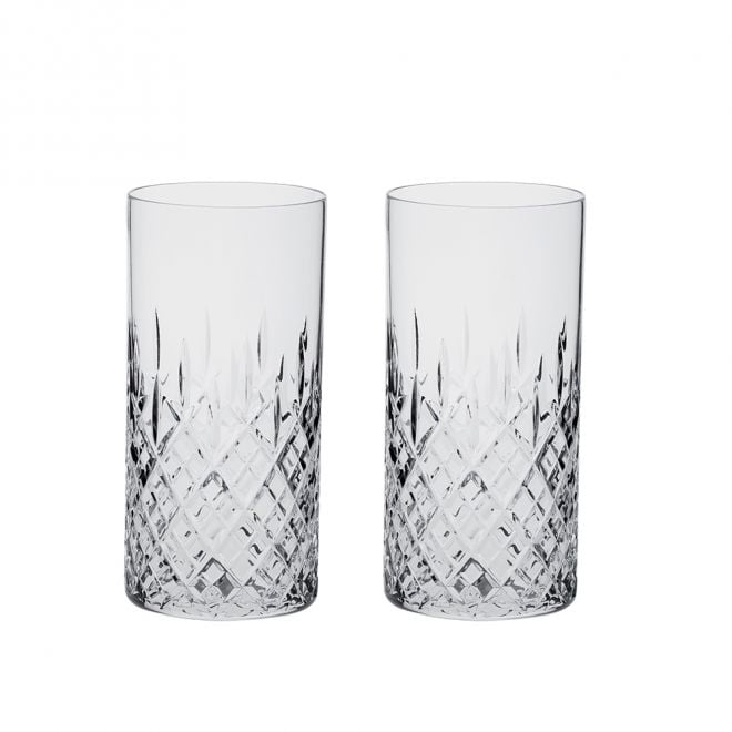 Royal Scot Crystal London - 2 Tall Crystal Tumblers 150Mm (Presentation Boxed)