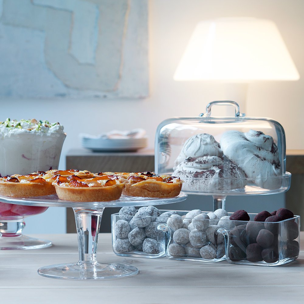 SERVE SQUARE PLATTER 23CM CLEAR