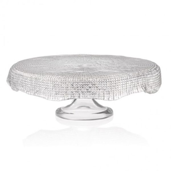 IVV Diamante' Footed Cake stand Scalloped - Clear