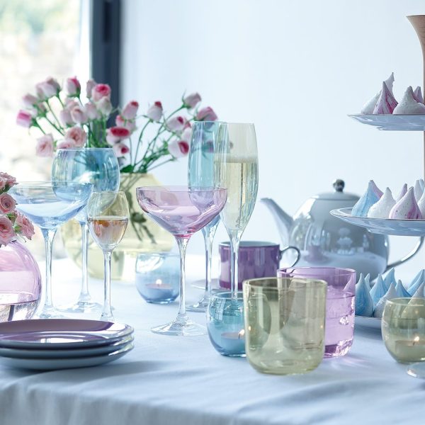 LSA International 4Pcs Set Polka Champagne Flute 225ML - Pastel Assorted - Image 6