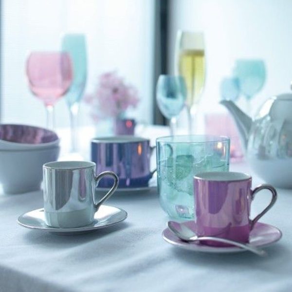LSA International 4Pcs Set Polka Champagne Flute 225ML - Pastel Assorted - Image 5