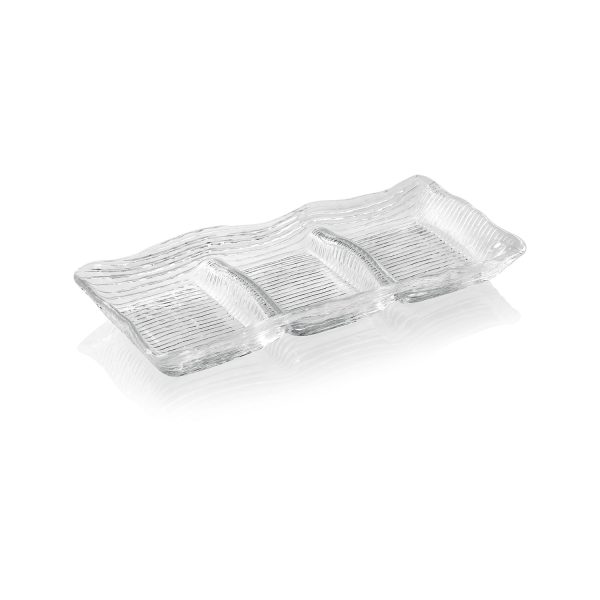 Ivv All In One 3 Section Appetizer Tray Rectangular -Clear