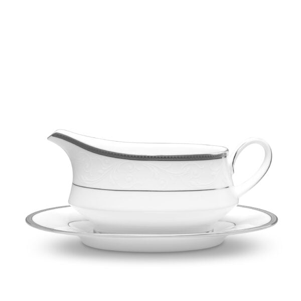 Noritake 9Pcs Dinner & Tea Set for 12 Person - Regina Platinum - Image 6
