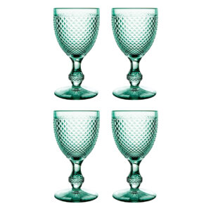 Vista Alegre Set with 4 Water Goblets Mint Green - Bicos Verde