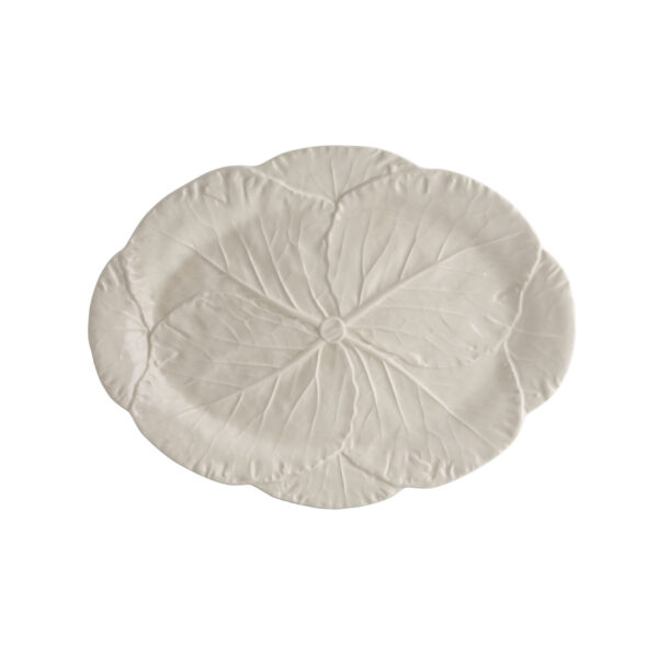 [Pre-order] Bordallo Pinheiro Large Oval Platter 43cm - Cabbage Beige