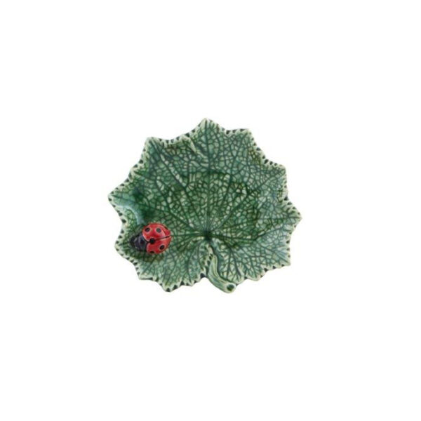 [Pre-order] Bordallo Pinheiro Leaf Ragwort with Ladybug - Countryside Leaves